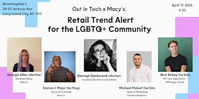 Imagem principal do evento Out in Tech x Macy's: Retail Trend Alert for the LGBTQ+ Community