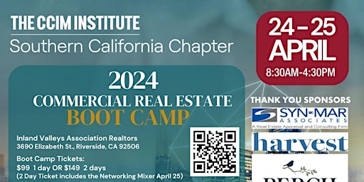 Primaire afbeelding van Commercial Real Estate Boot Camp (hosted by the SoCal CCIM Chapter) - 2 DAYS