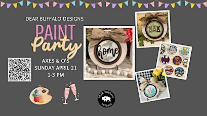 Interchangeable Sip and Paint Sign Party at Axes & O's