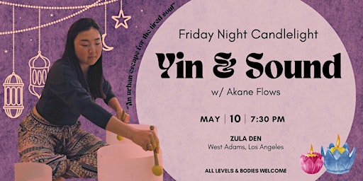Imagem principal do evento Friday Night Yin Yoga & Soundbath w/ Akane Flows