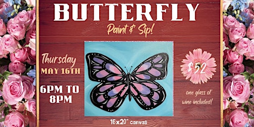 Imagem principal do evento Butterfly Paint and Sip at Market Vineyards!