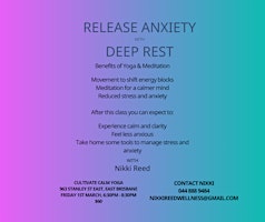 Primaire afbeelding van Release Anxiety with Deep Rest - Yin Yoga and Yoga Nidra