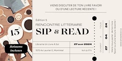 Primaire afbeelding van SIP & READ - Rencontre littéraire