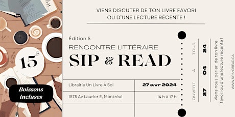 SIP & READ - Rencontre littéraire