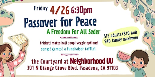 Passover for Peace: A Freedom for All Seder at Neighborhood UU primary image