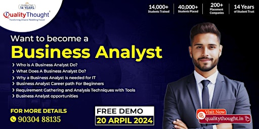 Imagem principal do evento Business Analyst Free Demo