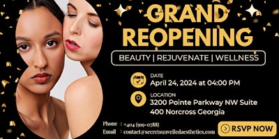 Grand Reopening of Secrets Unveiled Aesthetics primary image