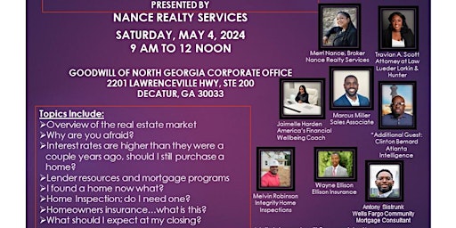 Image principale de Nance Realty Services 2024 Home Buyer Seminar