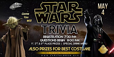 Imagen principal de STAR WARS TRIVIA & Costume Contest!