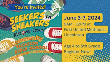 Imagem principal do evento Lincolnton Community VBS - Seekers in Sneakers