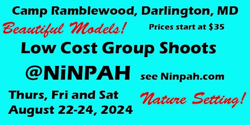 Primaire afbeelding van Group Photo Shoots @ NiNPAH  2024★Thursday, Friday & Saturday August 22-24