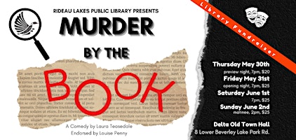 Immagine principale di Murder By the Book: A Live Theatre  Library Fundraiser! 