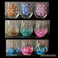 Image principale de Dot Painting Stemless Wine Glasses