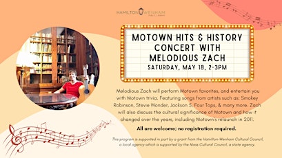 Motown Hits and History Concert with Melodious Zach