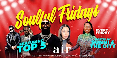 Primaire afbeelding van Soulful Fridays Happy Hour  | The TOP 5  Band Live | AIR RESTAUANT