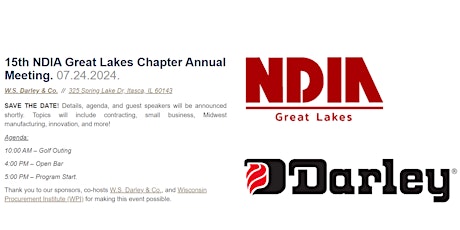 15th ANNUAL NDIA GREAT LAKES CHAPTER MEETING