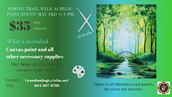 Spring Trail Walk  Acrylic paint event