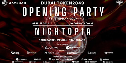 Imagen principal de Dubai Nightopia - Token 2049 Opening Party ft. Stephan Jolk