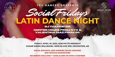 Primaire afbeelding van Social Fridays: Salsa Bachata Kizomba (SBK) Latin Dance Night