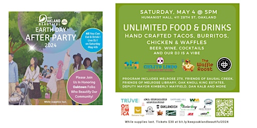 Image principale de Keep Oakland Beautiful: Earth Day After Party 2024