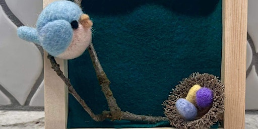 Imagen principal de Framed Felted Mother Bird and Nest