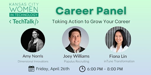 Immagine principale di KCWiT TechTalks | Career Panel: Taking Action to Grow Your Career 