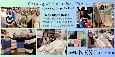 Imagem principal do evento Chunky Knit Blanket Workshop w/Keri from Loops by Keri