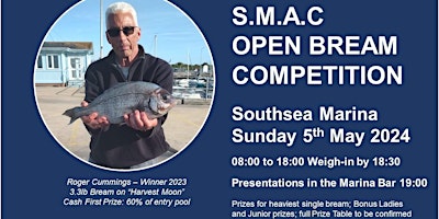 SMAC  Boat Fishing Open Bream Competition 2024 primary image