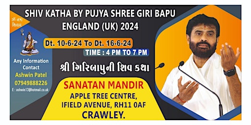 Hauptbild für Shivkatha By Pujya Shree Giribapu in Crawley UK