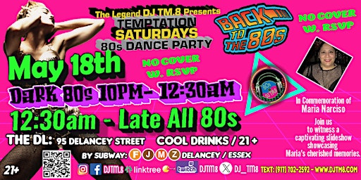 Image principale de 80s Dance Extravaganza with the Legend DJ TM.8