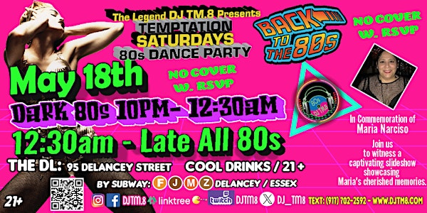 80s Dance Extravaganza with the Legend DJ TM.8