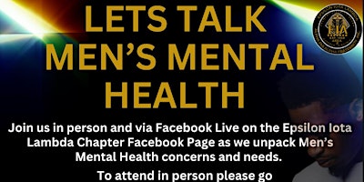 Image principale de Let’s Talk Men’s Mental Health