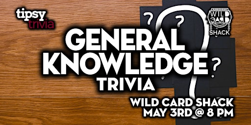 Imagen principal de Airdrie: Wild Card Shack - General Knowledge Trivia Night - May 3, 8pm
