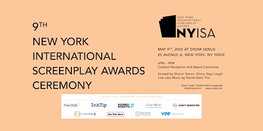 Primaire afbeelding van New York Int'l Screenplay Awards - NYISA - Red Carpet Cocktail Reception