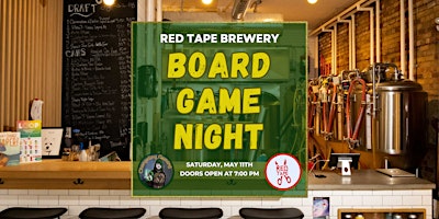 Primaire afbeelding van Board Game Night at Red Tape Brewery | East End Toronto