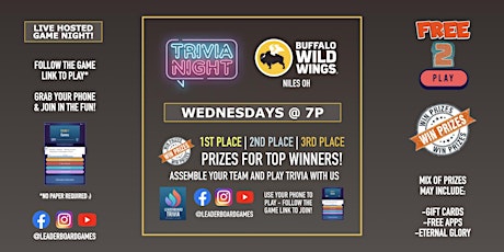 Trivia Night | Buffalo Wild Wings - Niles OH - WED 7p @LeaderboardGames