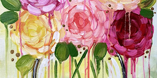 Primaire afbeelding van Dripping Blooming Bouquet - Paint and Sip by Classpop!™