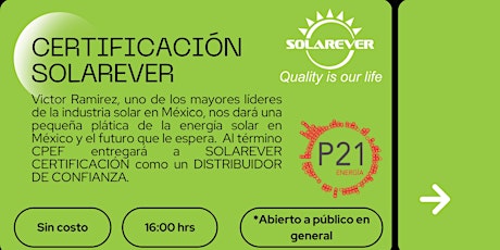 CERTIFICACIÓN  A SOLAREVER