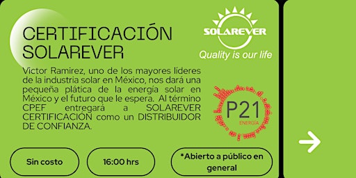 Imagen principal de CERTIFICACIÓN  A SOLAREVER