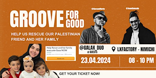 Image principale de Groove for Good: Fun Night with Galax Duo to support our Palestinian friend