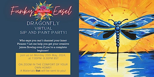 Immagine principale di The Funky Easel Paint Night  VIRTUAL Dragonfly 