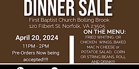 Dinner Sale Fundraiser