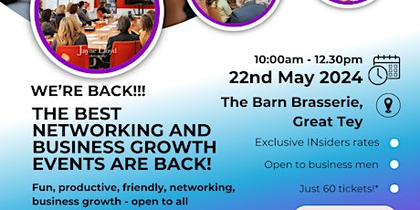 Networking and business growth events - INsiders - Open to all.