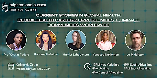 Imagem principal do evento Global health careers: opportunities to impact communities worldwide