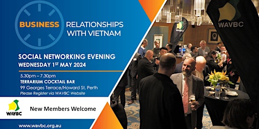 Image principale de WAVBC  Event - Social Networking Evening - 1st May 2024