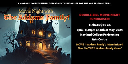 Addams Family movie night fundraiser primary image