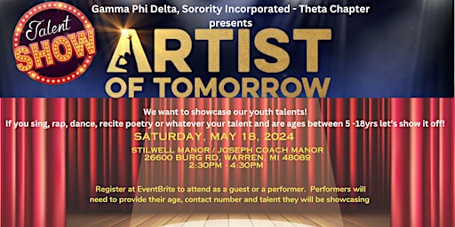 Primaire afbeelding van Artist of Tomorrow - Gamma Phi Delta, Inc - Theta Chapter