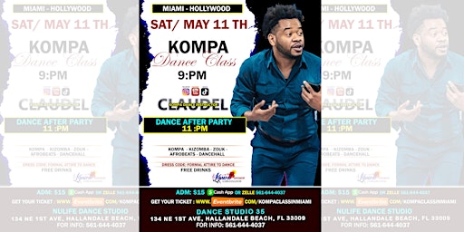 Imagem principal do evento KOMPA DANCE CLASS- IN MIAMI- HOLLYWOOD, MAY 11th