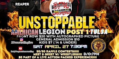 BPW "UNSTOPPABLE" Live wrestling show primary image