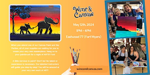Fort Myers Paint and Sip – Mommy and Me Elephants primary image